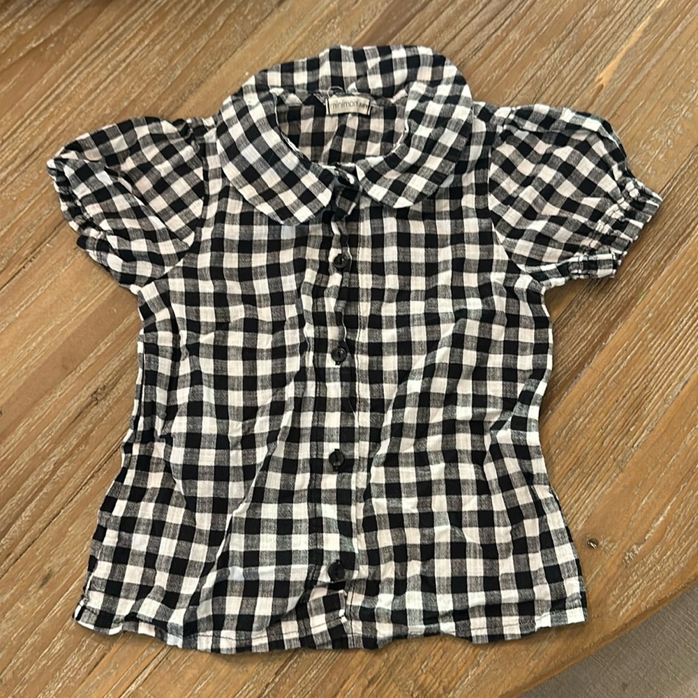 Minimum gingham collared blouse Sz 5/6